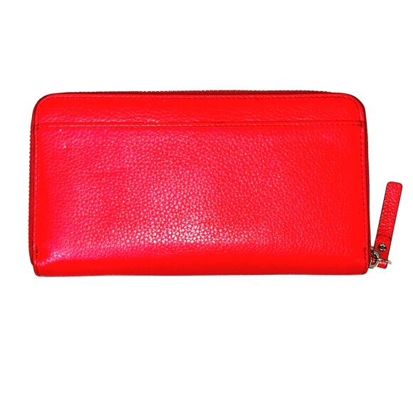 Kate Spade Deep Pink Cobble Hill Pebbled Leather Zip Around Wallet EUC - Picture 2 of 6